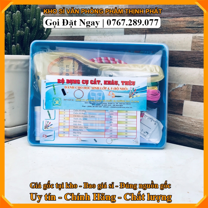 BỘ  DỤNG CỤ CẮT, KHÂU,THÊU LỚP 4 -5
