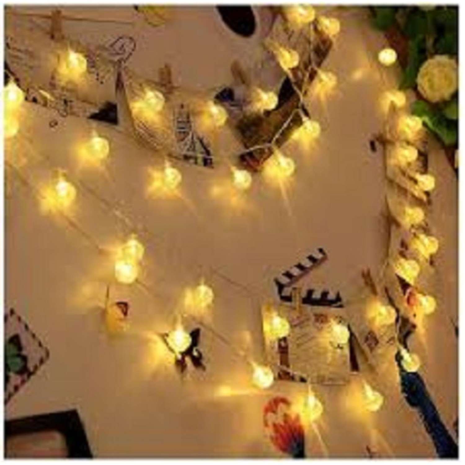 Dây đèn led tròn bi bọt nhỏ dài 7m - 50 bóng.