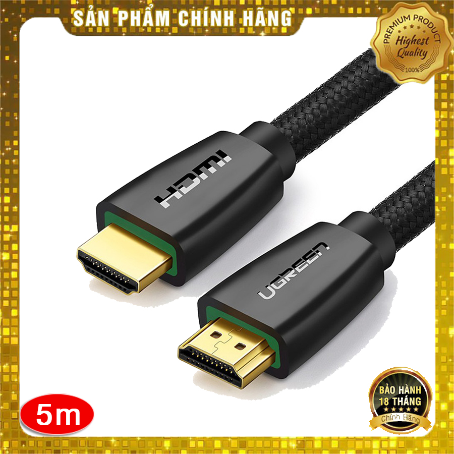 Cáp HDMI 2.0 Ugreen HD118 dây bọc dù hỗ trợ 3D 4K cao cấp - HapuStore