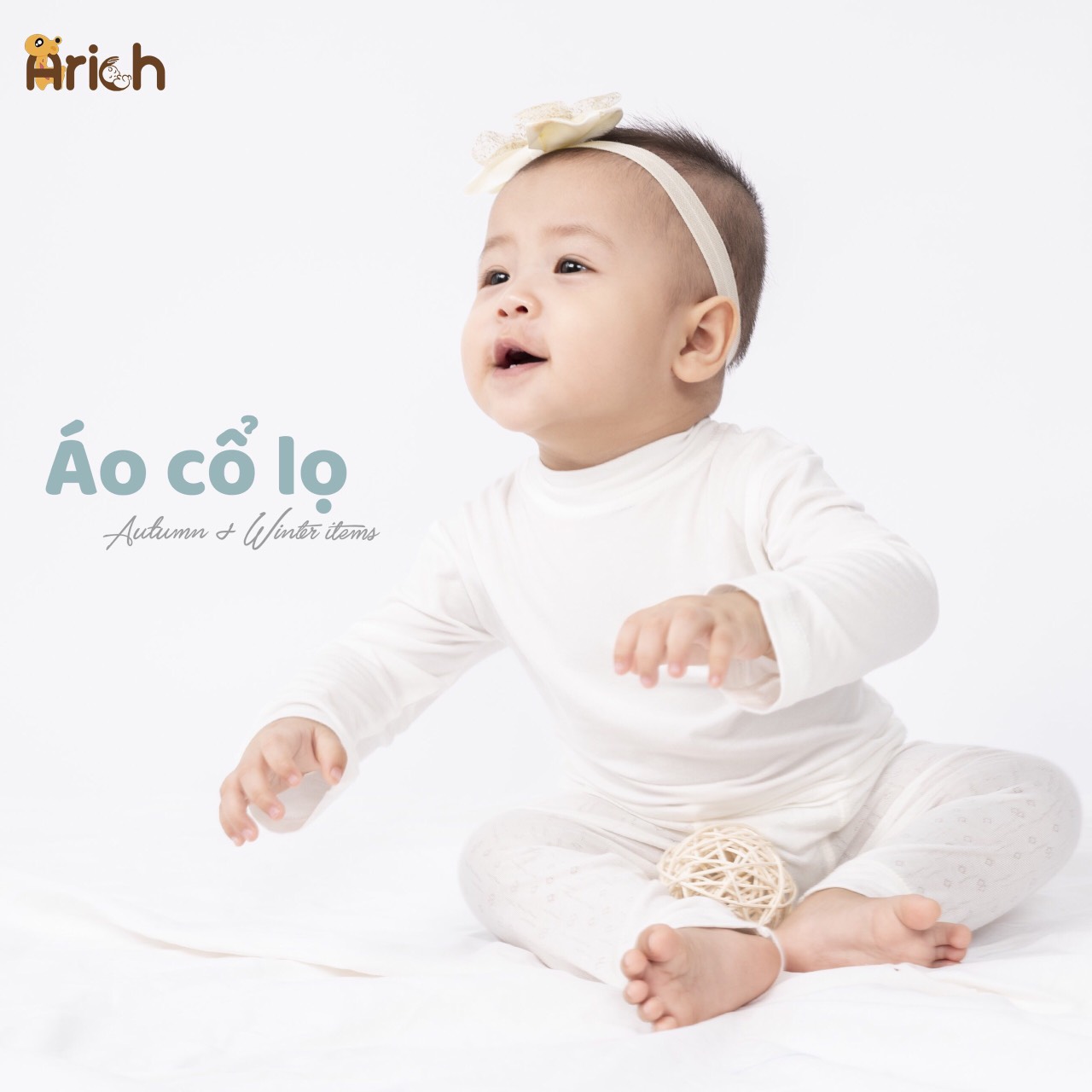 Áo  CỔ LỌ dài tay giữ nhiệt 3cm cho bé