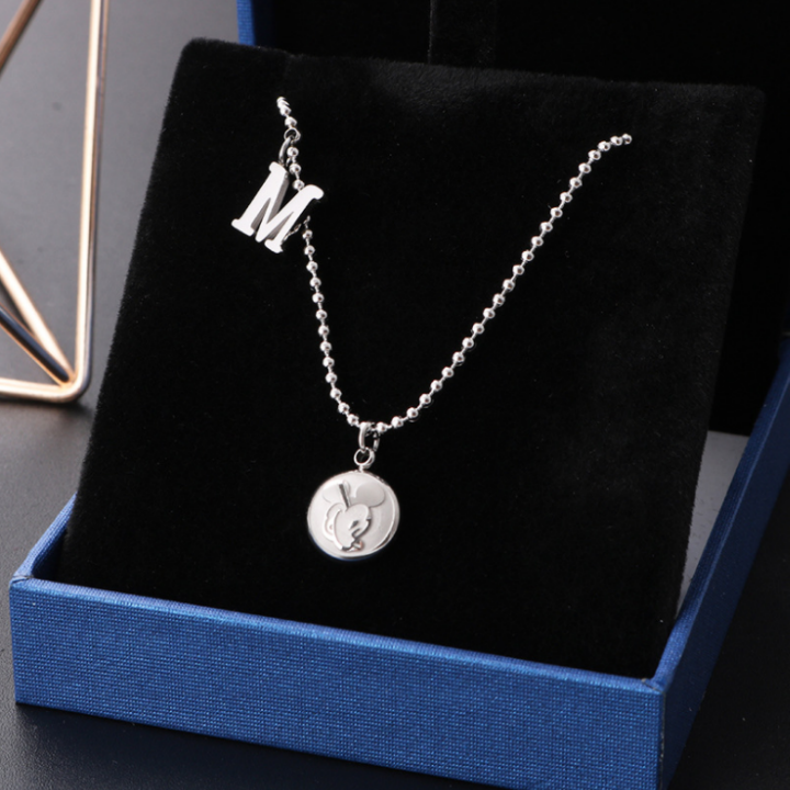 Small gold chain female titanium face Mickey Mouse ultra-beautiful-the standard titanium color beautiful ball-commitment 1 Đổi 1 if rust
