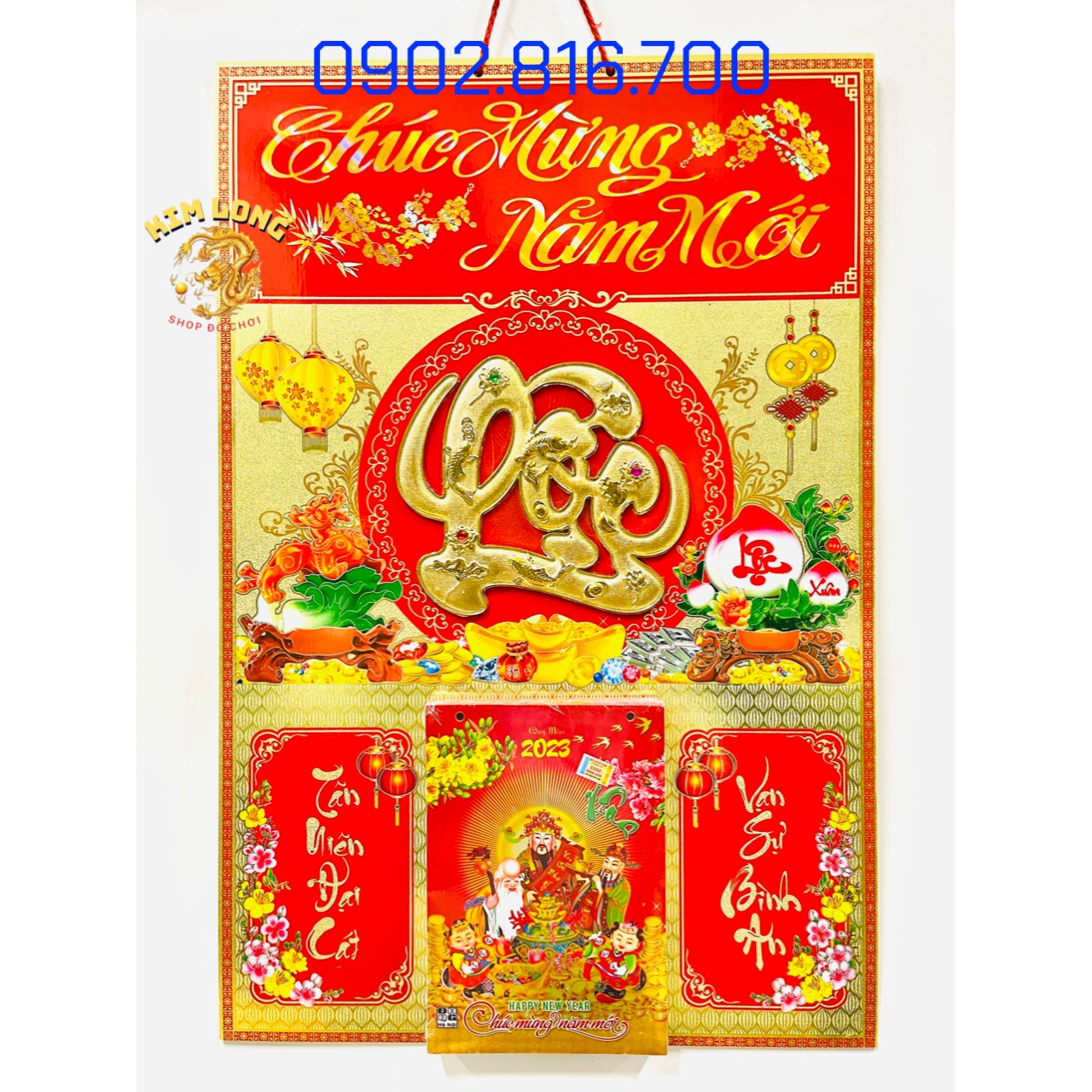 Bìa 40x60cm Bộ lịch QUÝ MÃO 2023 hình MÈO cây kim tiền Phúc lộc thọ Di lạc lốc lịch đại khổ lịch 14,5cm x 20,5cm