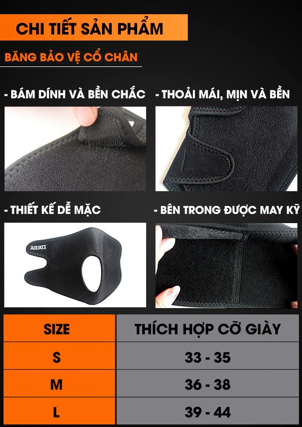 Băng cuốn bảo vệ mắt cá chân Aolikes A7626 ( 1 Cặp)