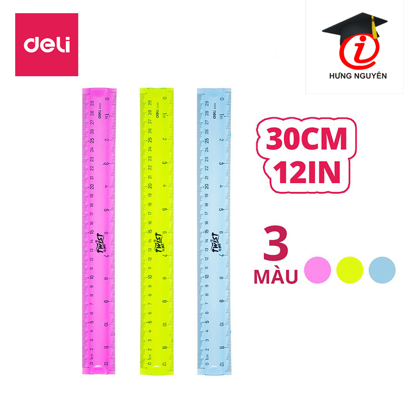Thước dẻo nhiều màu 30 cm 6209 (Deli)