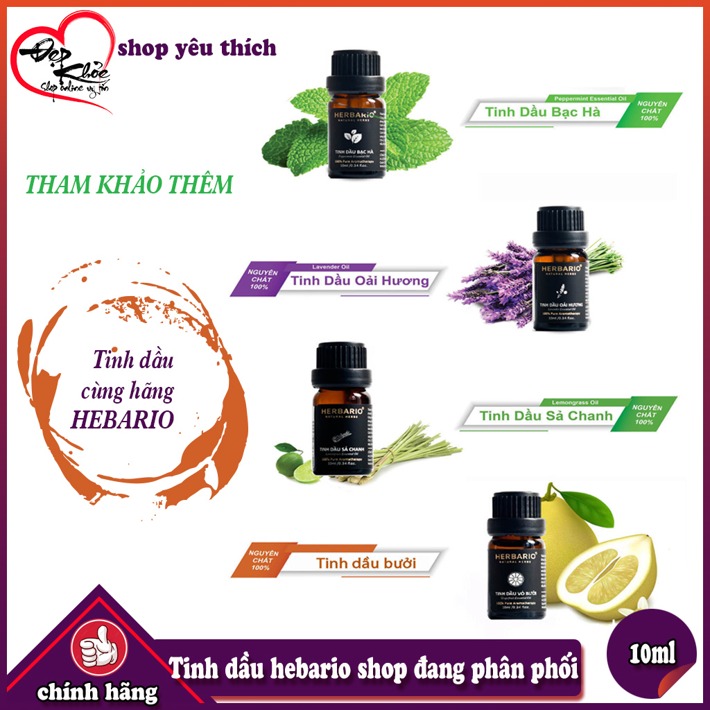 [HCM]Tinh Dầu Sả Chanh HEBARIO Nguyên Chất ( 10ml )