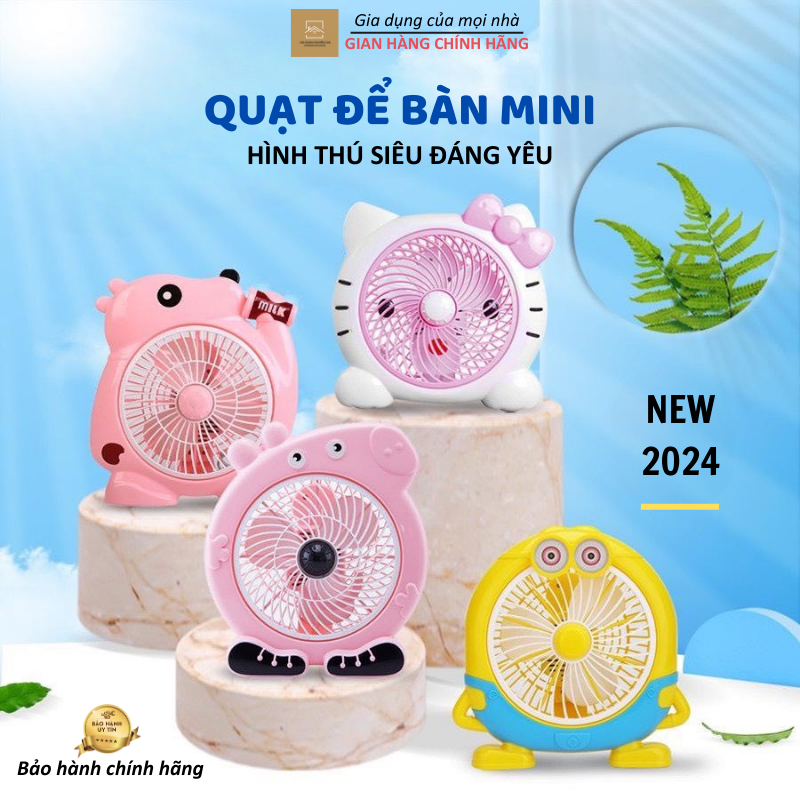 Quạt mini, Quạt để bàn văn phòng hình thú cắm điện phù hợp để bàn làm việc cho dân văn phòng, trẻ em Cực Đáng Yêu - Hàng Cao Cấp