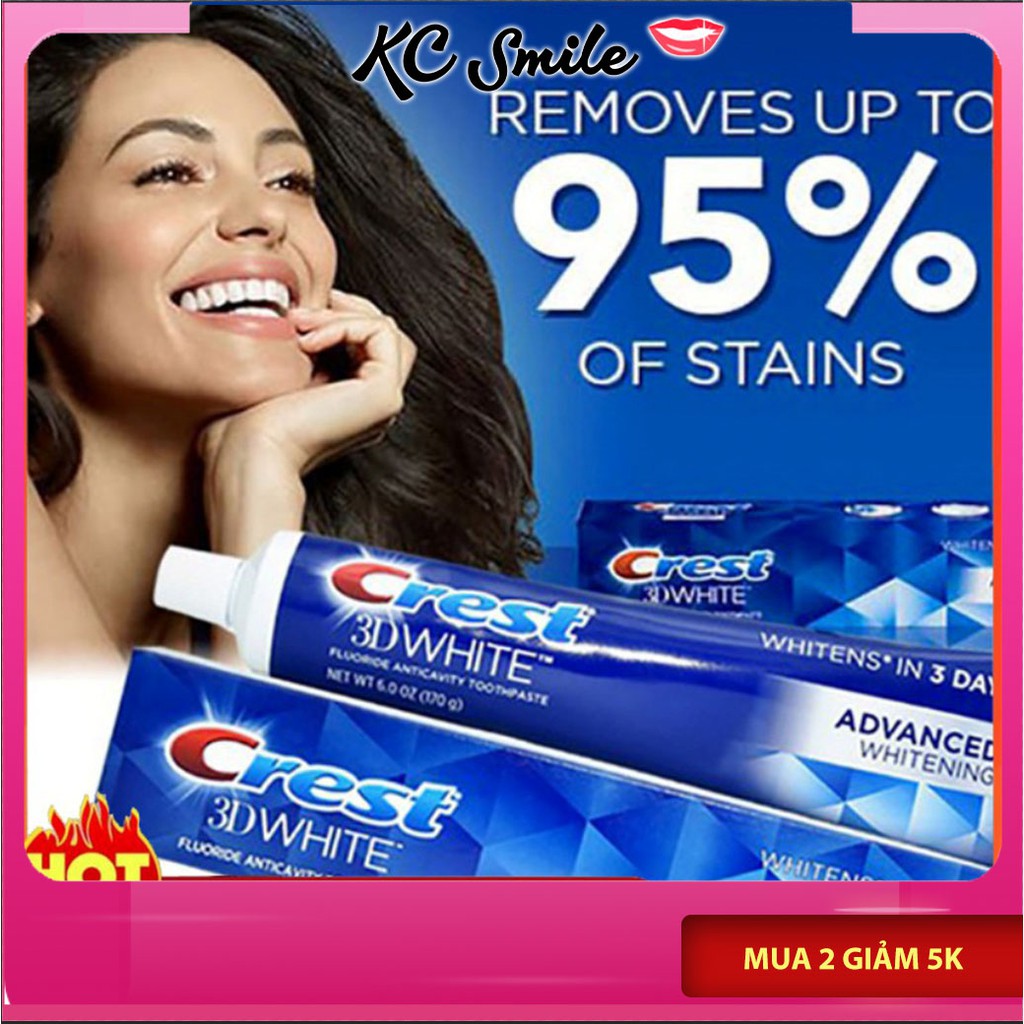 Kem đánh răng Crest 3D White Advanced Mỹ 147gr