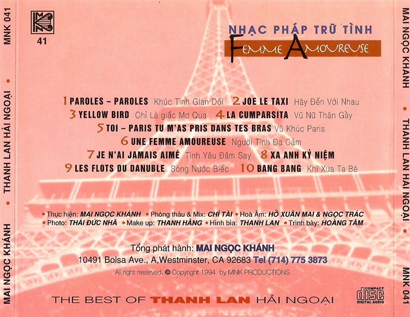 [MDCD] Bộ 5 Đĩa CD Nhạc Pháp Trữ Tình