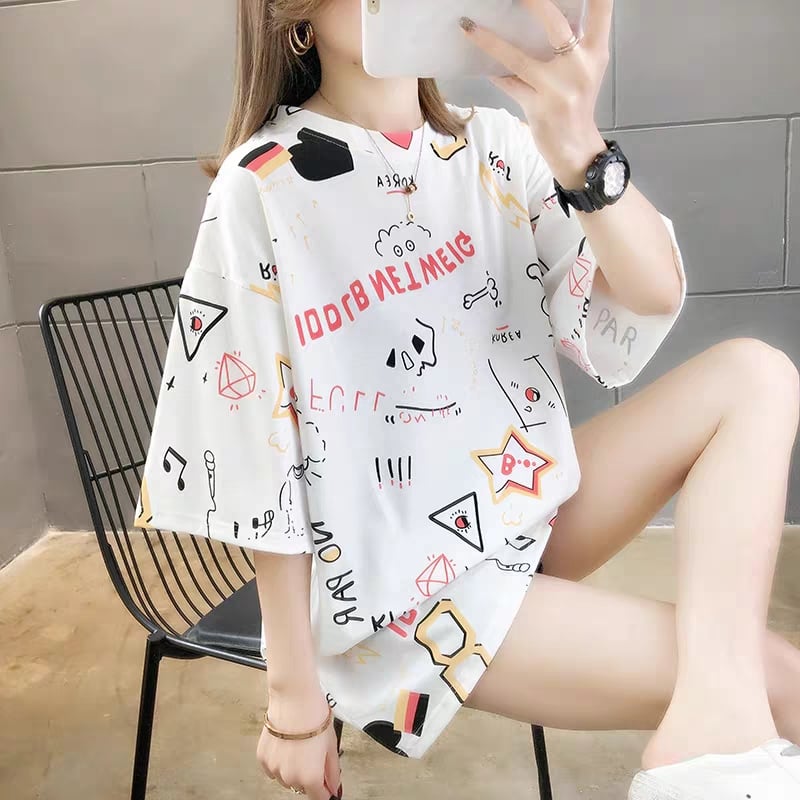 Áo thun dấu quần hoạ tiết