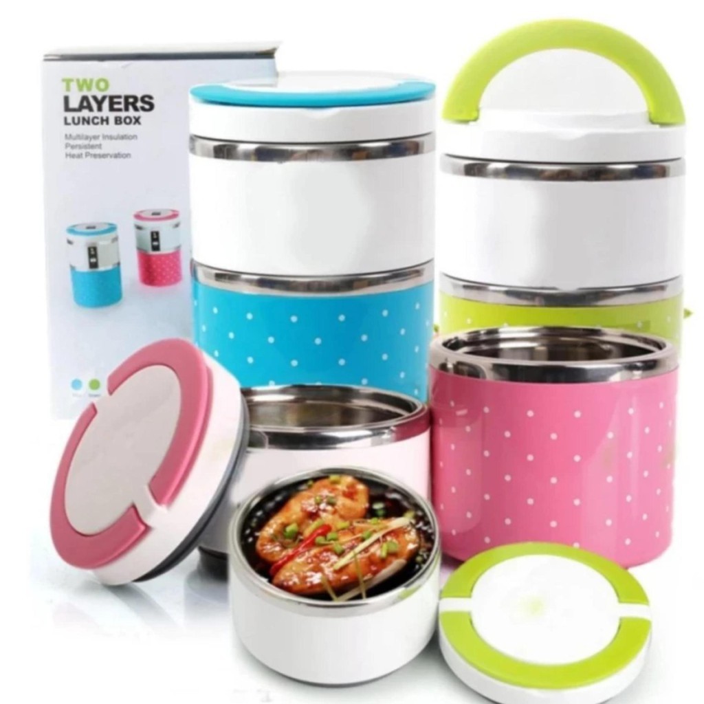 ⛔GIADUNGHOALONG⛔ Cặp lồng cơm 3 tầng (LOẠI 3 TẦNG - LOẠI CHẤM BI)