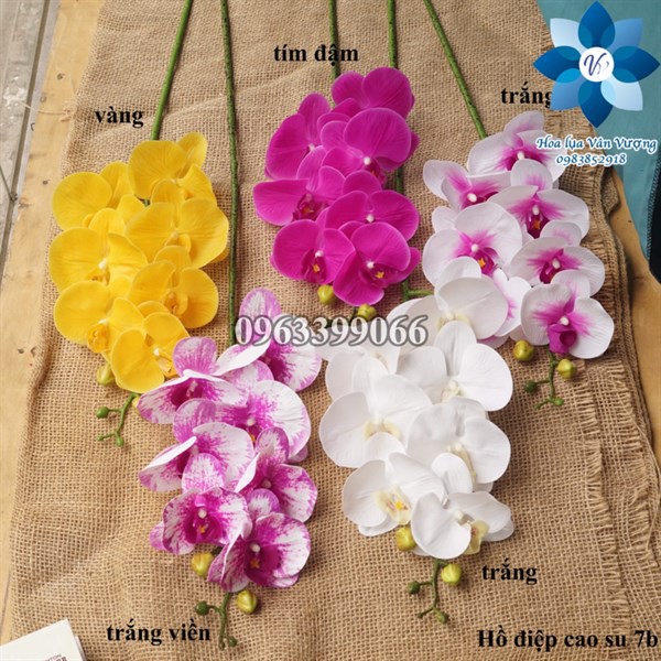 Hoa Giả Hoa Lan Hồ Điệp Cao Su 7 Bông