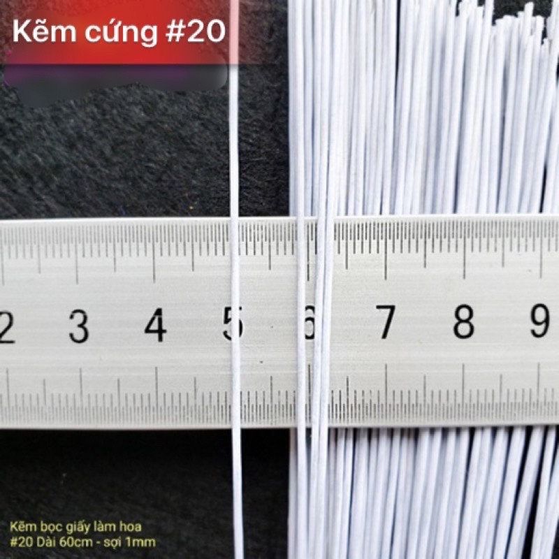 Kẽm giấy làm hoa ( dài 60cm bó 100 sợi ) 3 size (24)-(22)-(20)