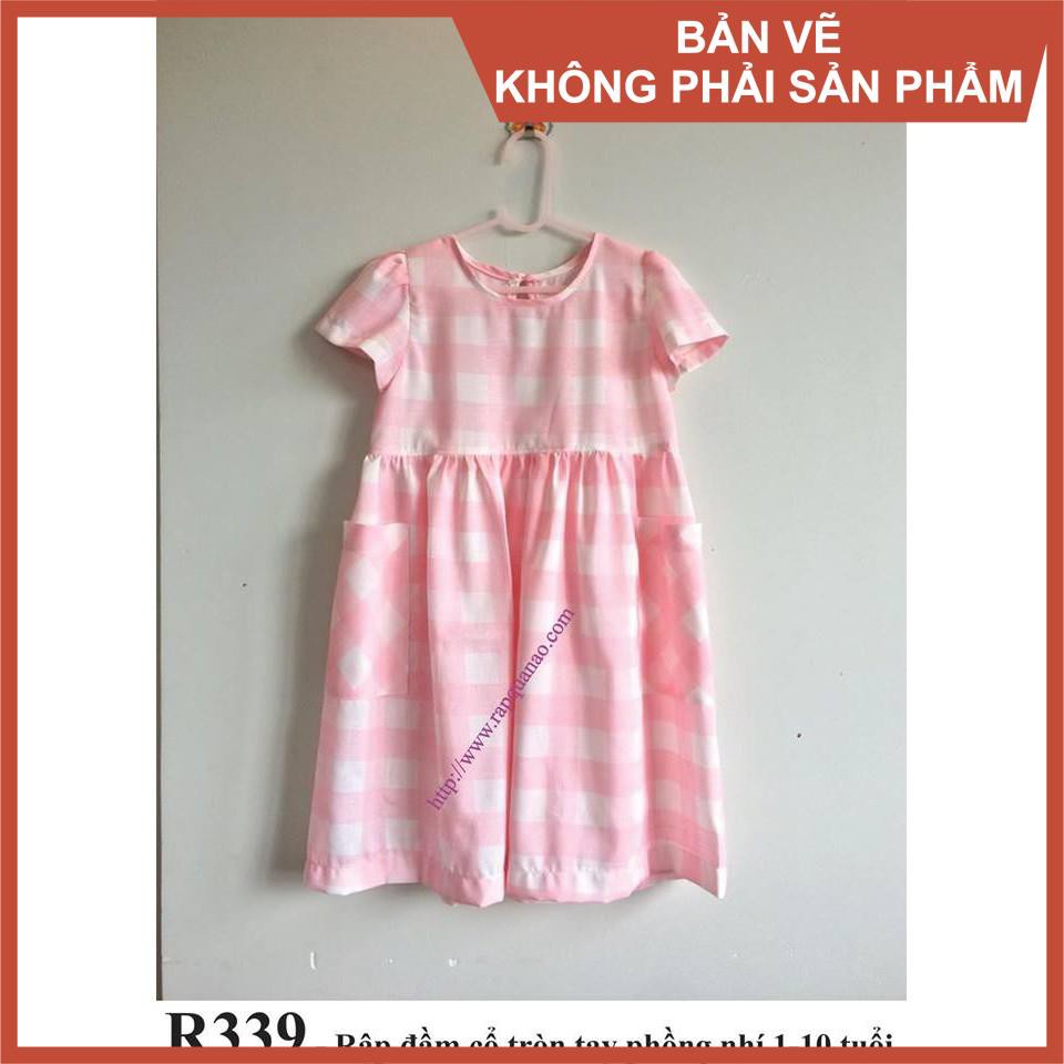 Rập giấy đầm bé gái mã r339