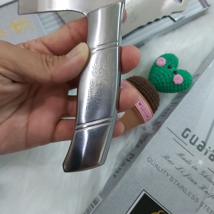 (có hộp ) Dao Chặt xương inox Cao Cấp Slicer Knife - DAO CHẶT XƯƠNG LƯỠI THÉP CỰC BÉN SLICE KNIFE CẦM CHẮC TAY - dao chat xuong heo gà - dao chặt thịt lưỡi thép  - dao thái thịt thép không rỉ -