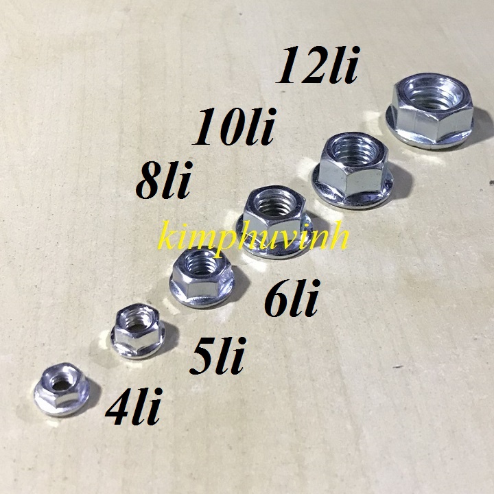 M12 - 20 CON ĐAI ỐC LÔNG ĐỀN 12mm - TÁN LÔNG ĐỀN 12li