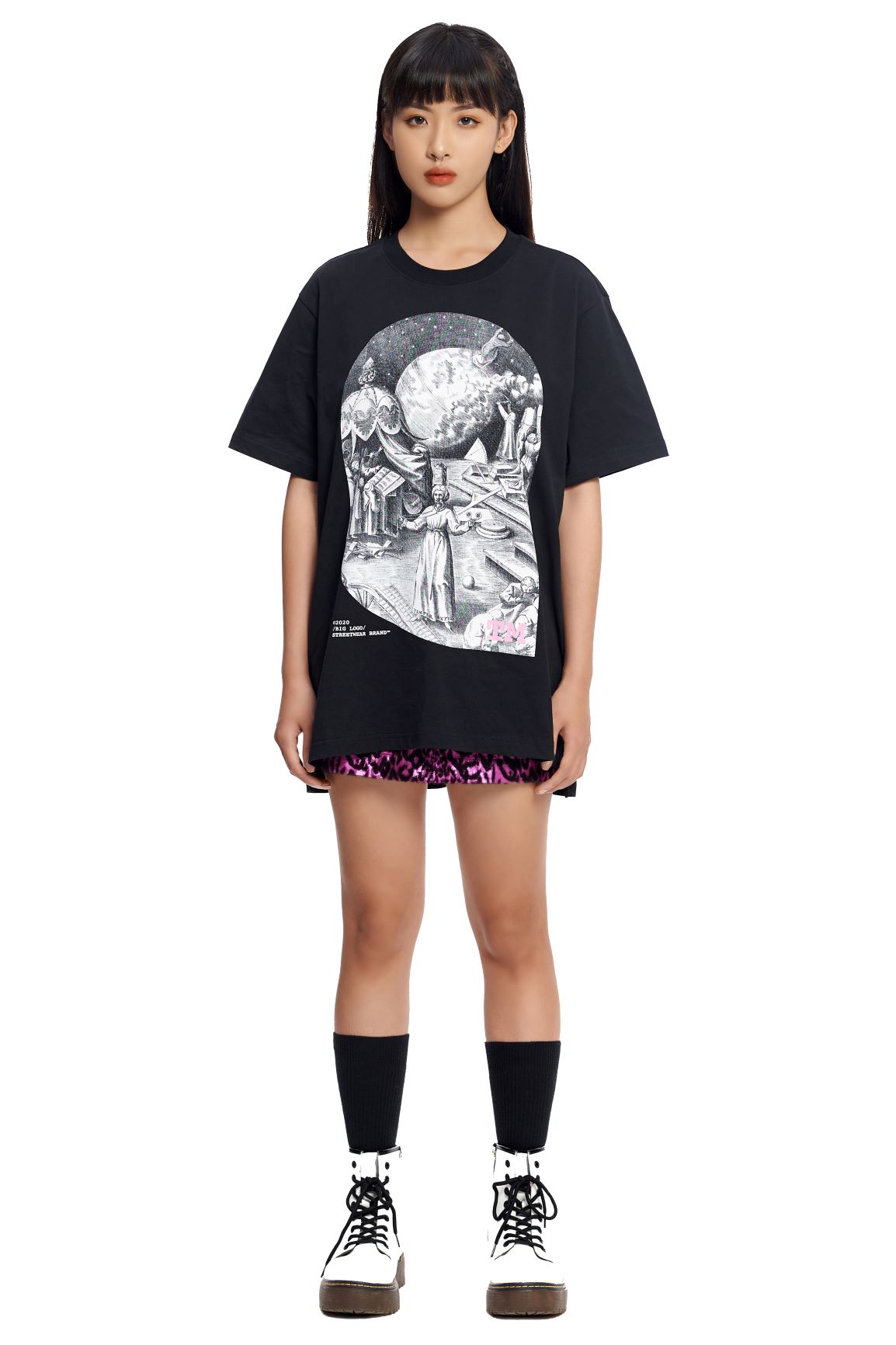 5THEWAY® /painting/ SQUARE TEE™ in BLACK aka Áo Thun ĐEN