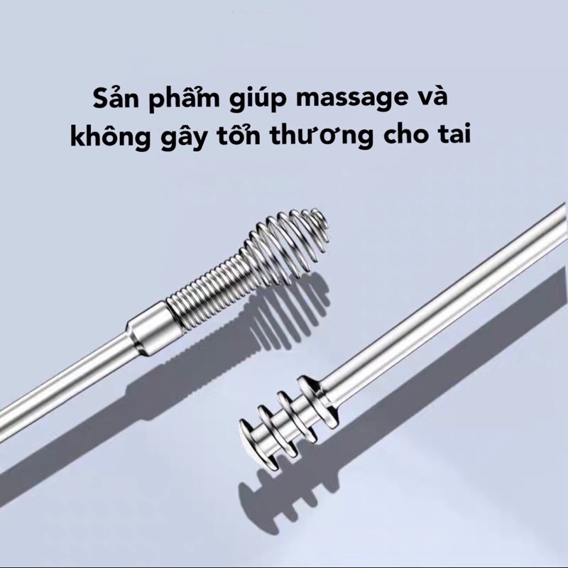 Bộ 6 món ngoáy tai cao cấp hộp móc khóa INOX tiện dụng mang theo người