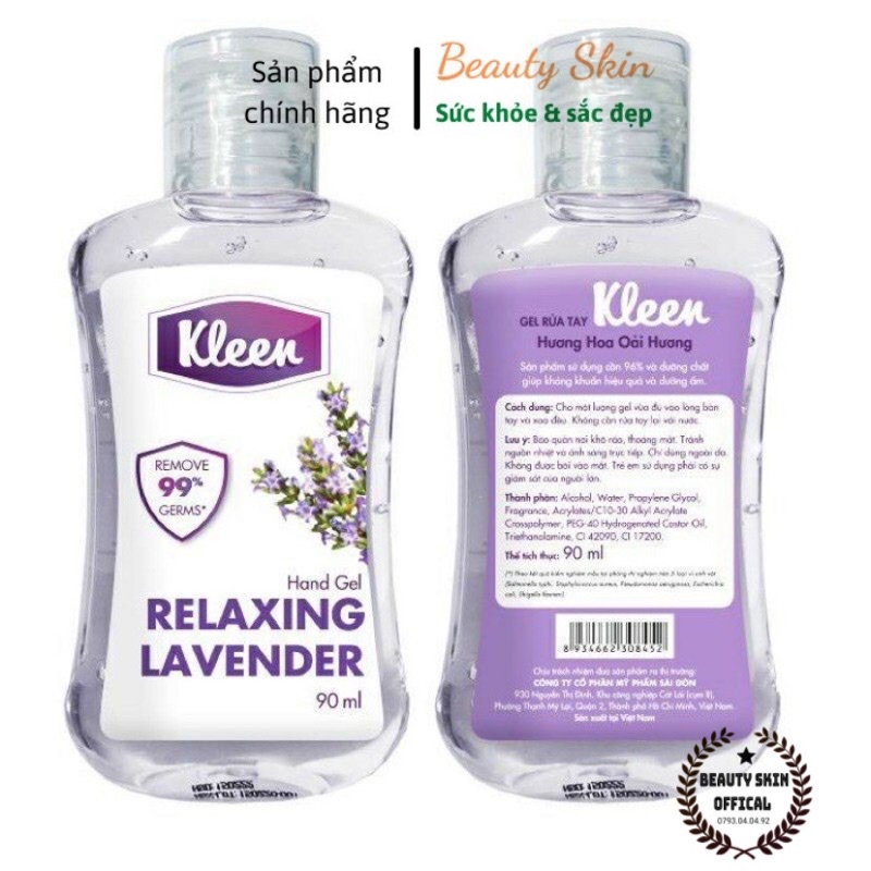 Gel rửa tay khô Kleen 90ml