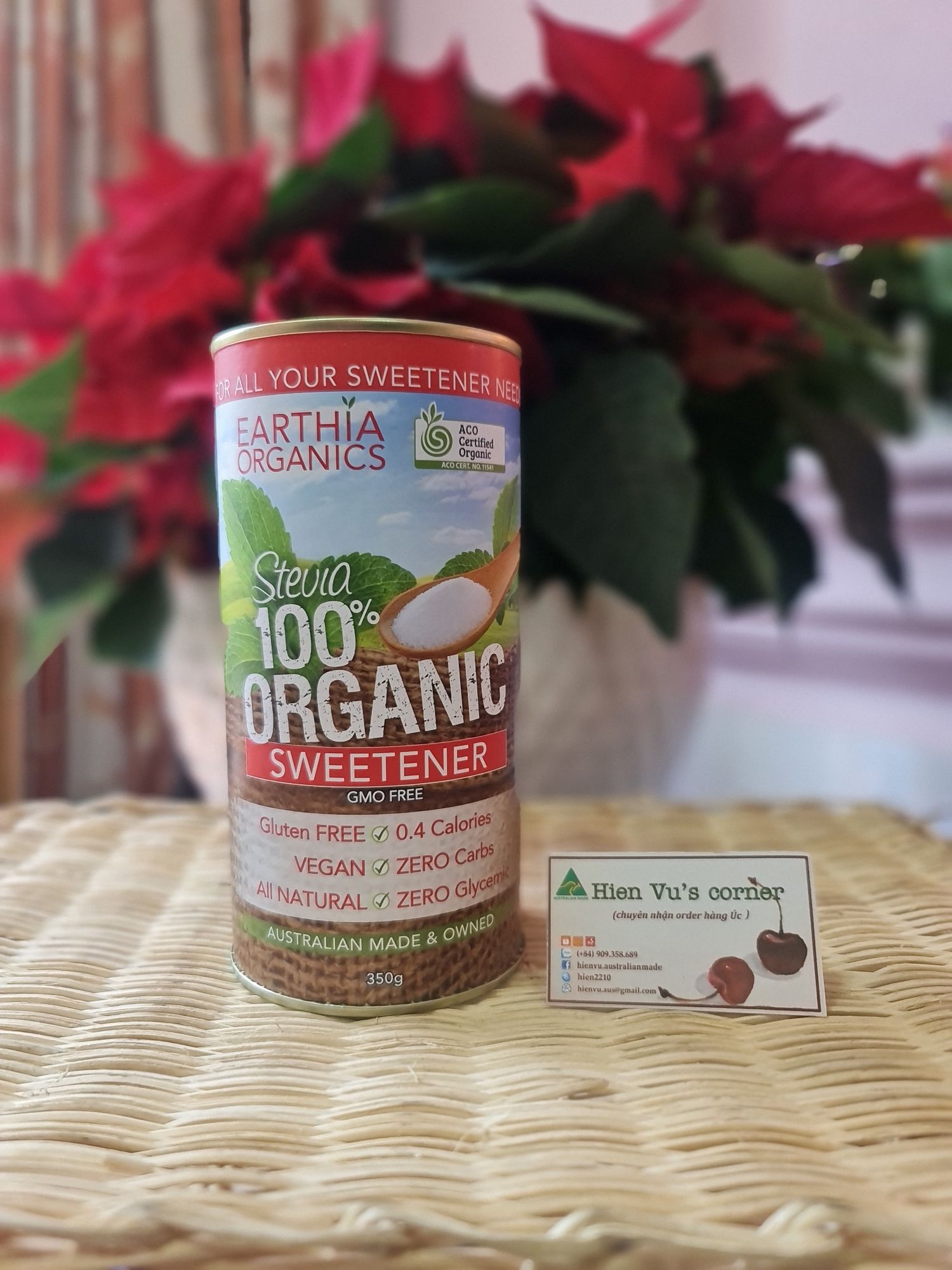 [HCM]???? ĐƯỜNG HỮU CƠ ÚC - Sugarless Organic (tiểu đường/ăn kiêng Keto-làm bánh/pha chế) STEVIA 350g mới