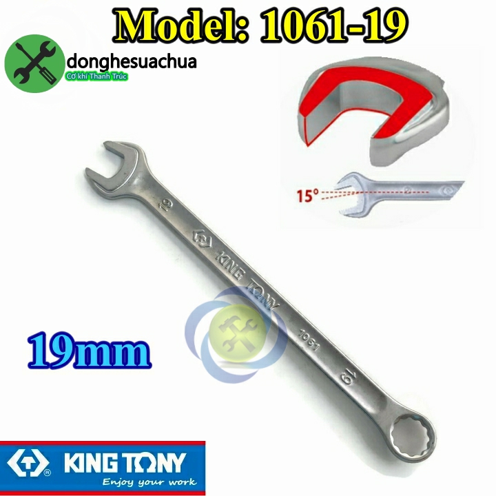 Cờ lê vòng miệng 19mm kingtony 1061-19 dài 281mm