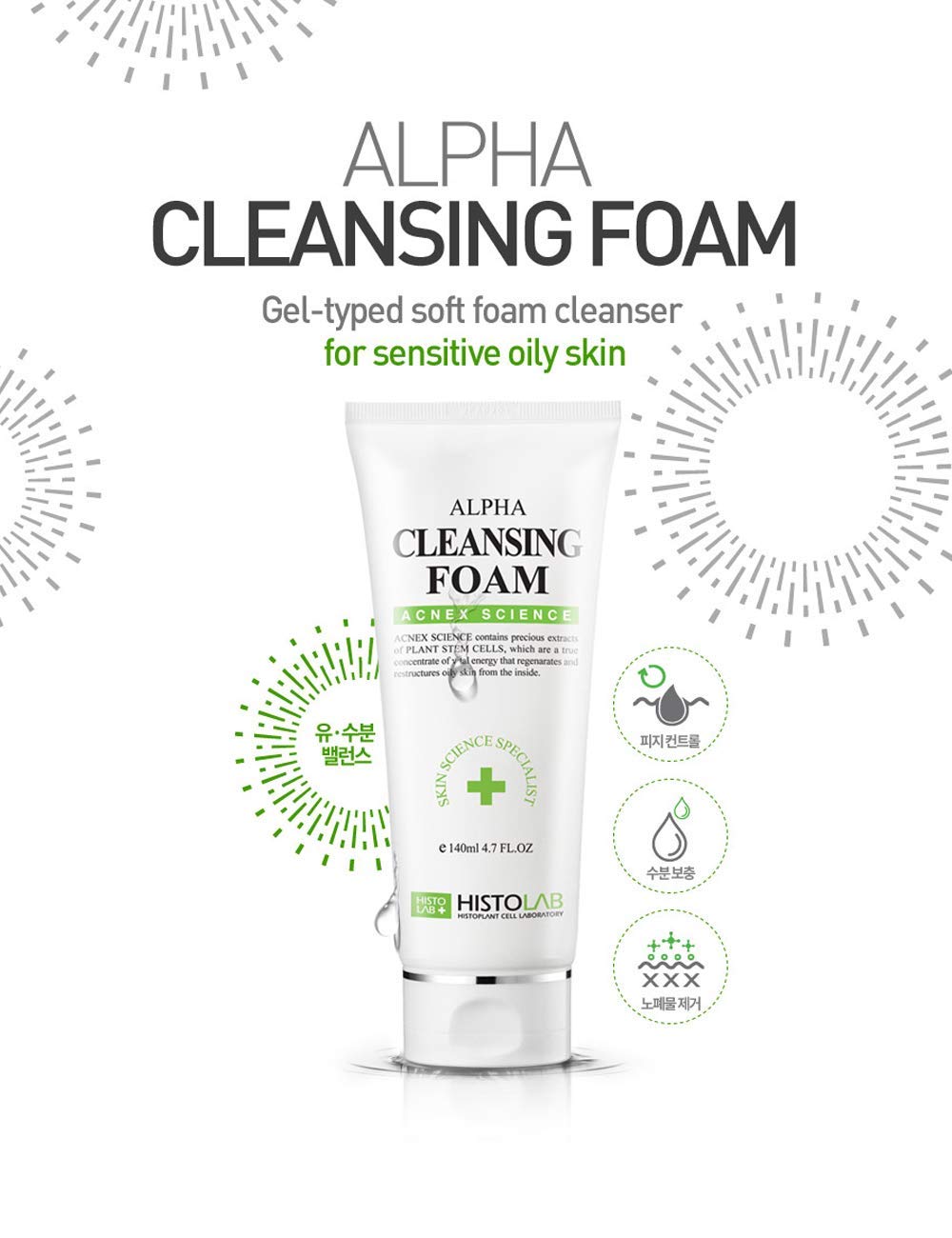 Alpha Cleansing Foam - Sữa rửa mặt cho da dầu, mụn