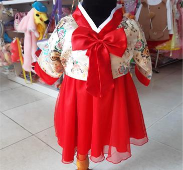 [HCM]Bộ Hanbok gấm cho bé gái cho bé diện tết