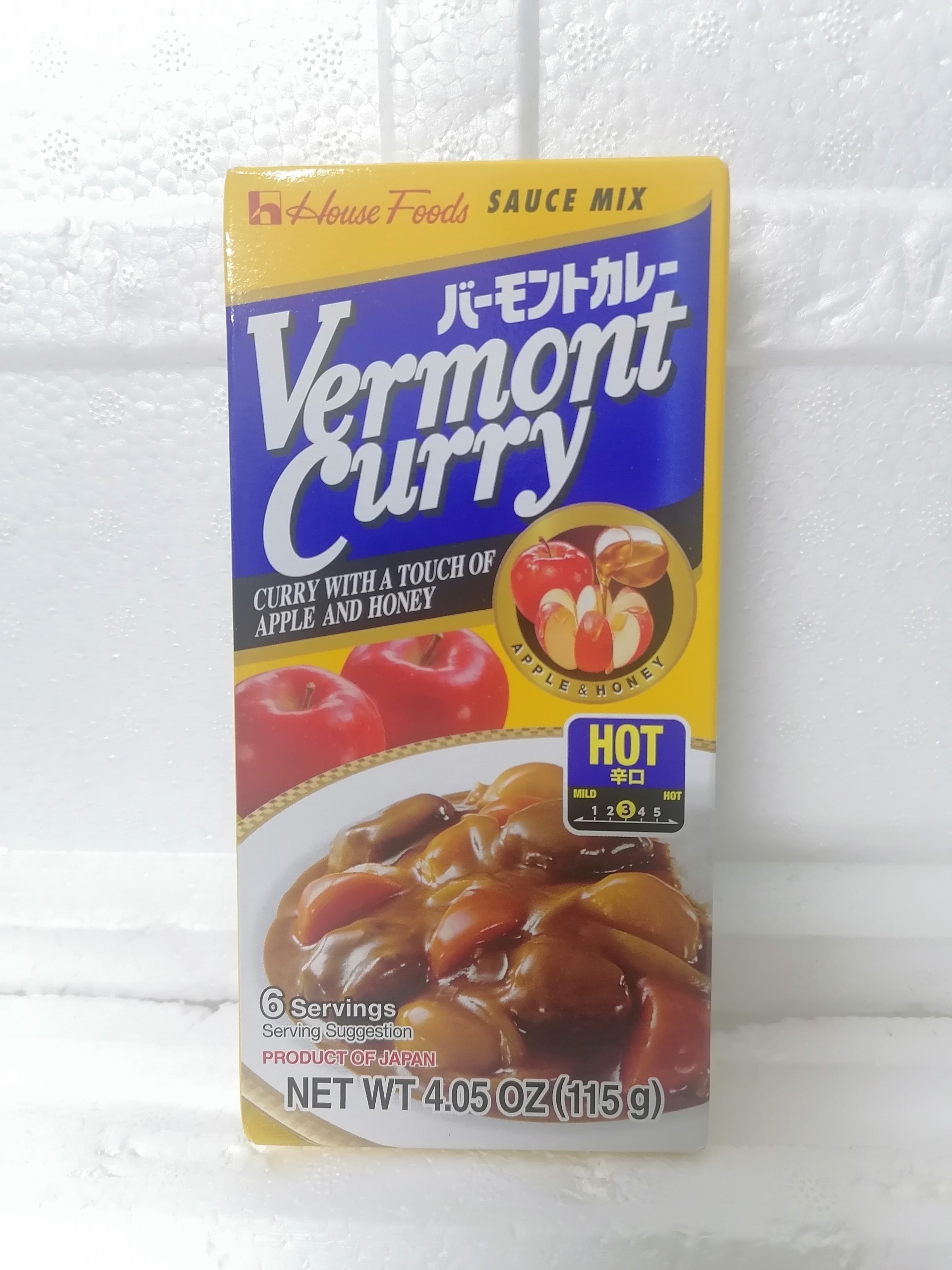 [(Nhỏ) 115g - Vermont - HOT) Viên xốt cà ri cô đặc vị cay [Japan] HOUSE FOODS Curry Sauce Mix