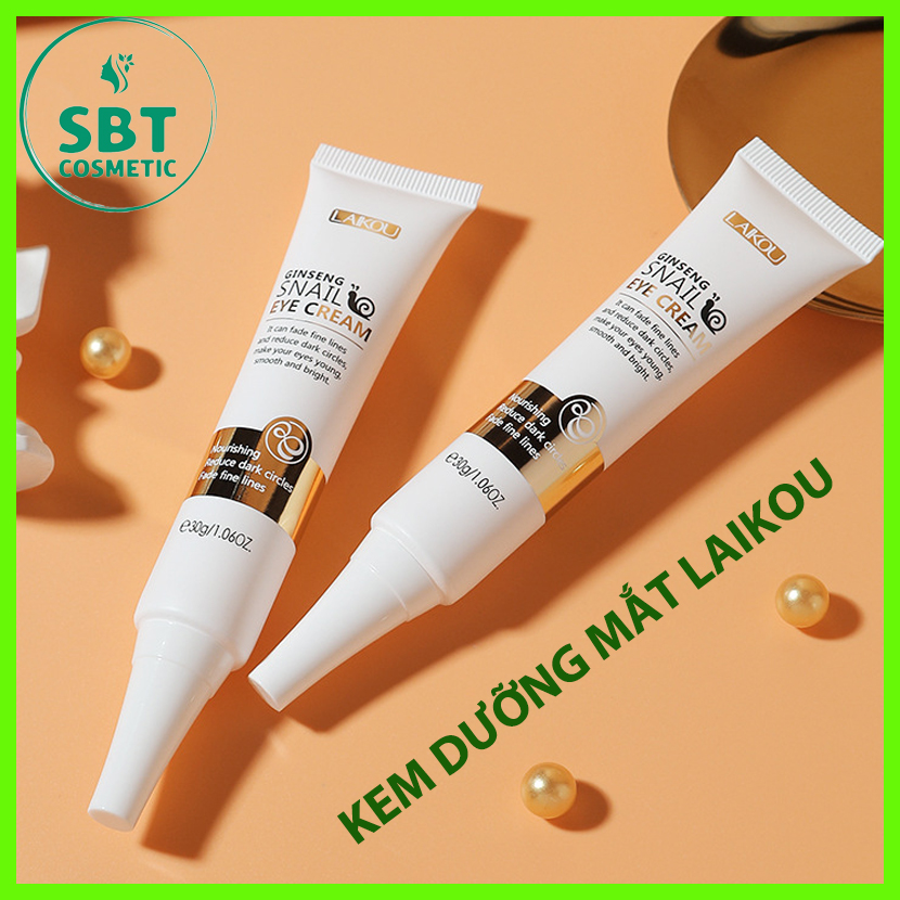 Kem Dưỡng Mắt Laikou Chiết Xuất Ốc Sên Tuýp 30gram – Xóa Tan Thâm Quầng Mắt, Làm Giảm Bọng Mắt, Dưỡng Ẩm, Xóa Mờ Nếp Nhăn