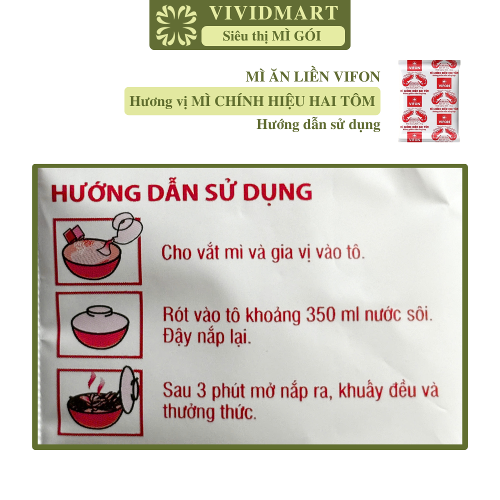 [GÓI LẺ] - VIFON - Mì chính hiệu hai tôm Vifon 3 vị: Sa tế 75g, Sa tế 60g, Không gia vị, Mì Vifon hai tôm (55-75g/gói)