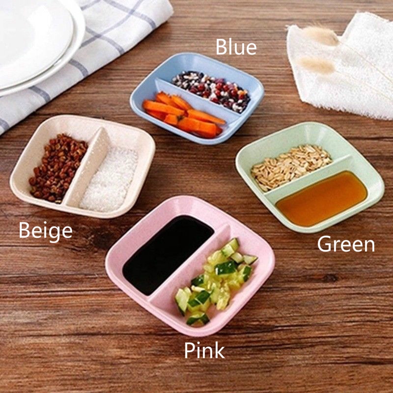 1 Khay Đựng Thức Ăn Hình Vuông Bằng Sợi Rơm Lúa Mì