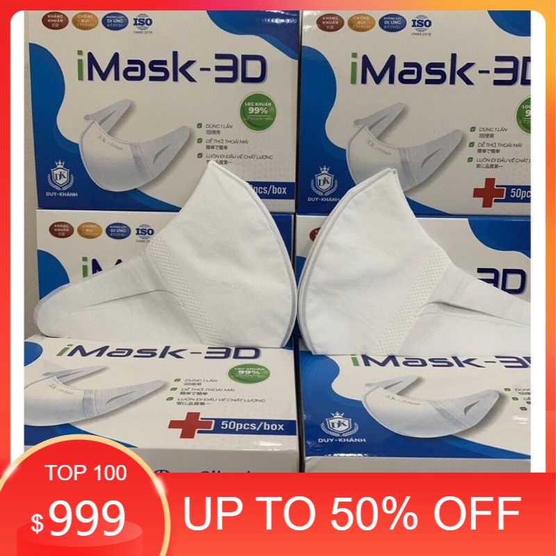 [HỘP 50 CÁI] Hộp 50 chiếc khẩu trang 3D mask Duy Khánh iMask