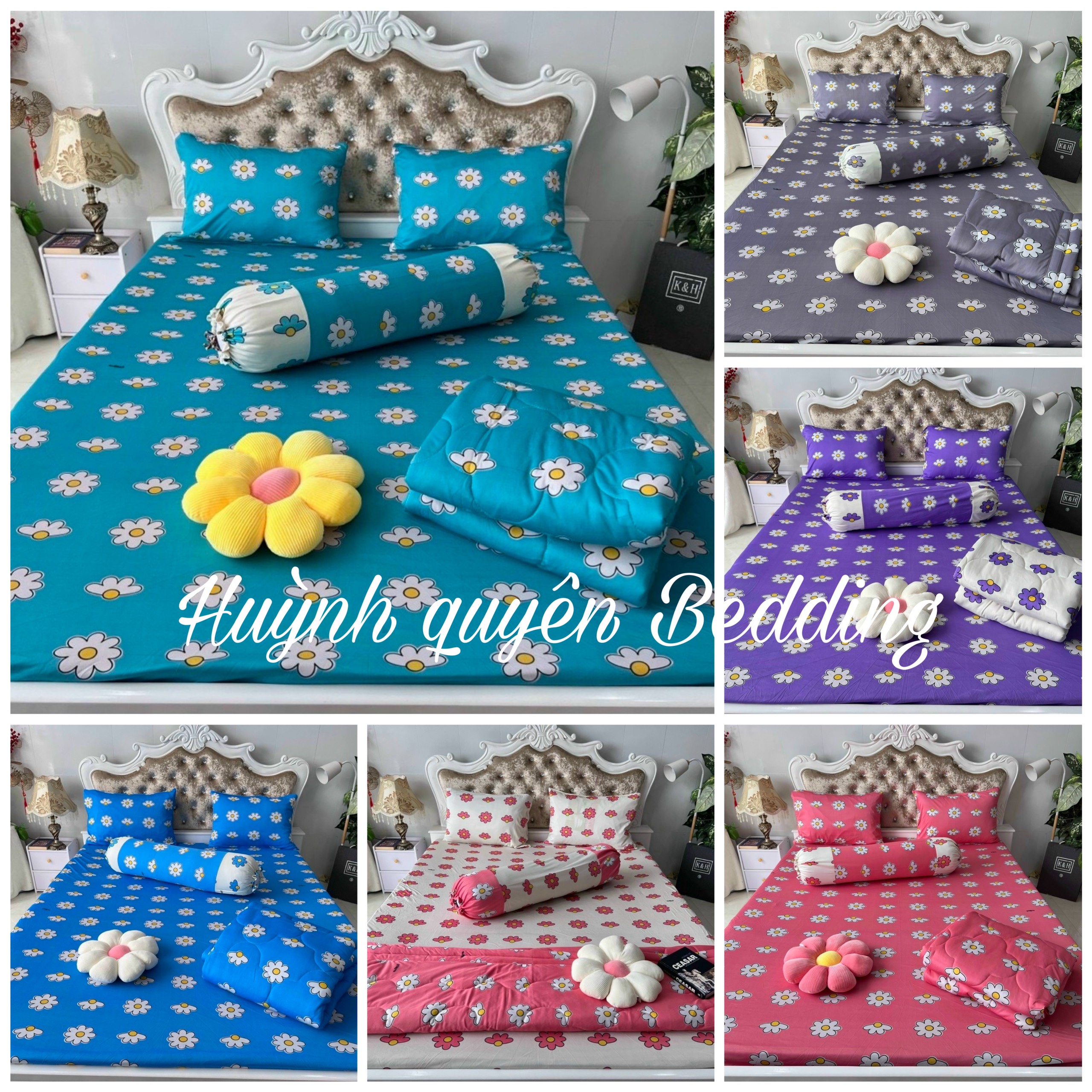 BỘ DRAP GA THUN HÀN QUỐC (HOA CÚC) MẪU MỚI KHÔNG MỀN