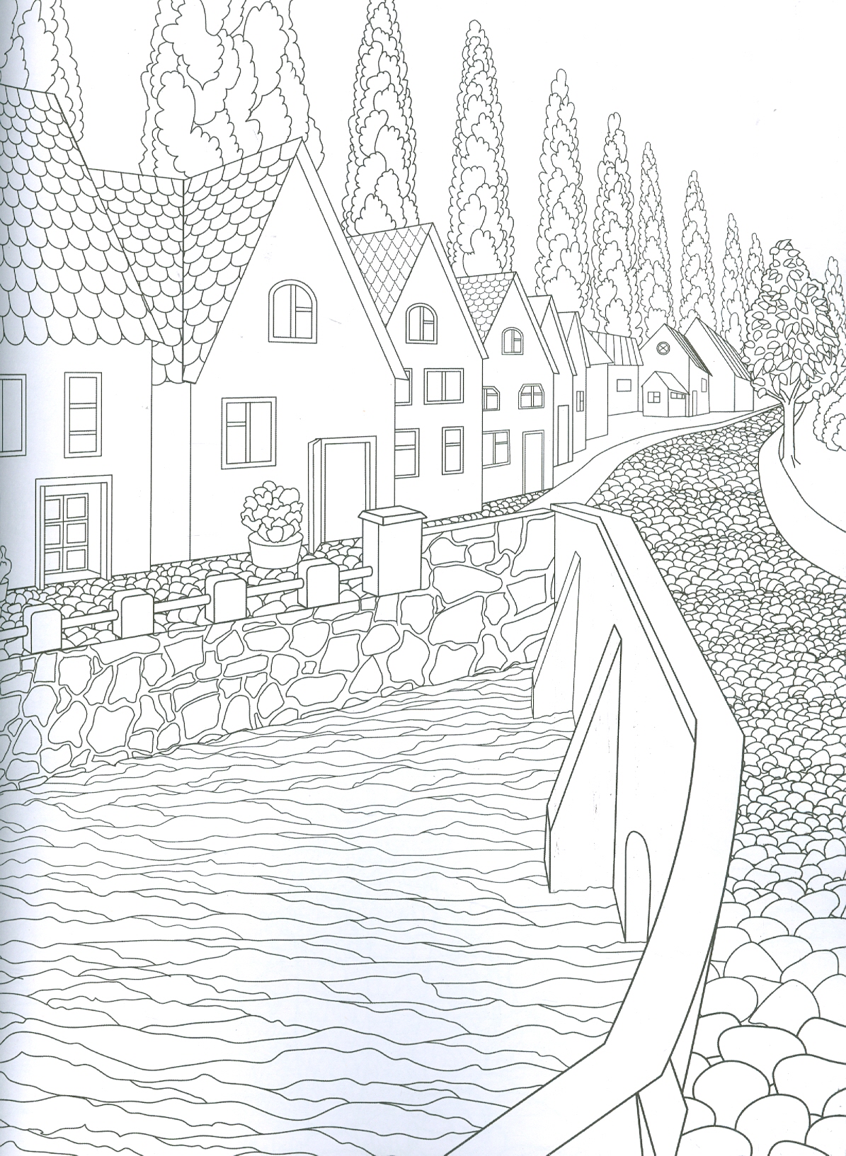 Countryside - Adults Colouring Book (Sách Tô Màu: Nông Thôn)