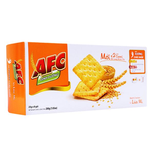 Bánh cracker dinh dưỡng AFC vị lúa mì hộp 200g