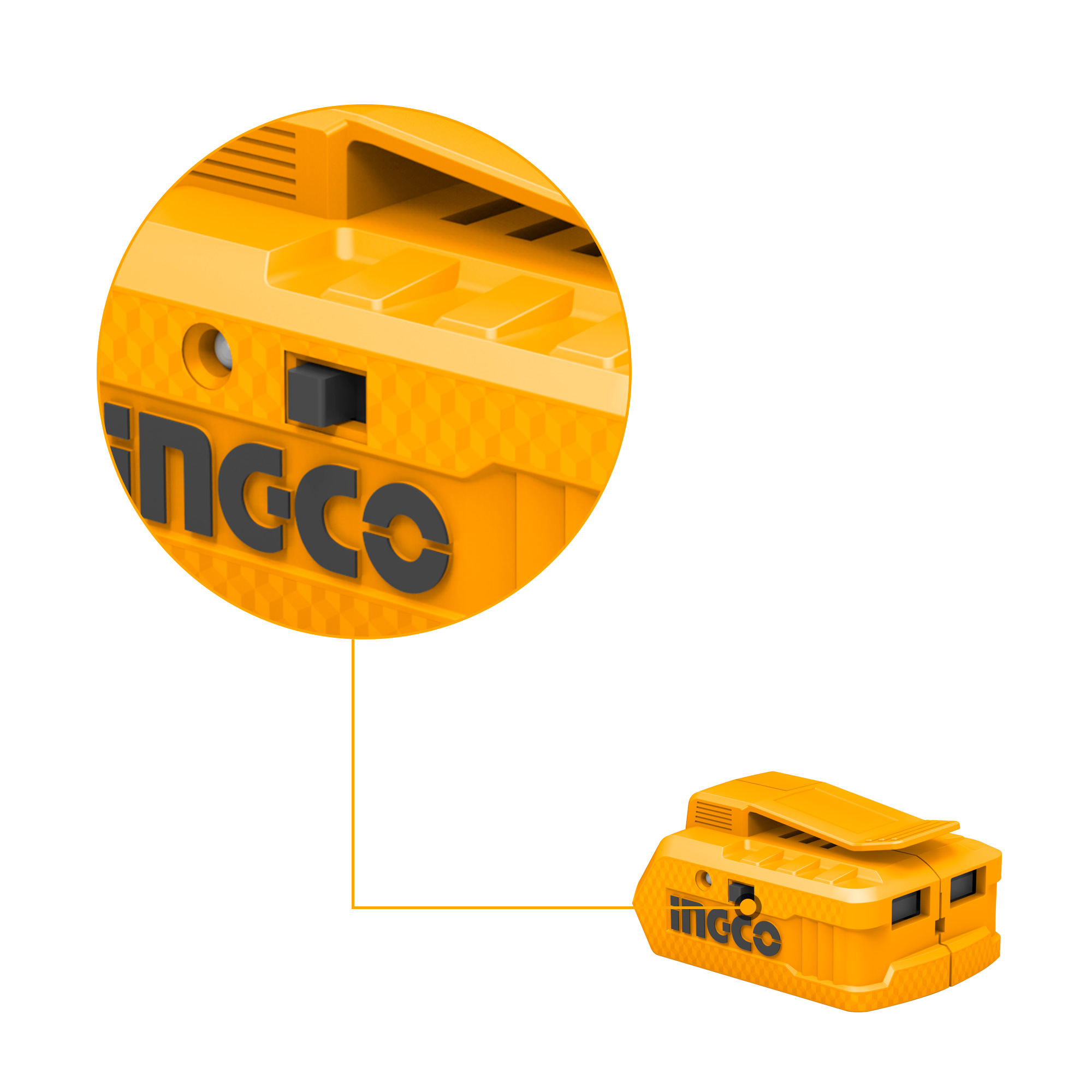 Thiết bị sạc cổng USB 20V INGCO CUCLI2001 (Không bao gồm pin và bộ sạc)