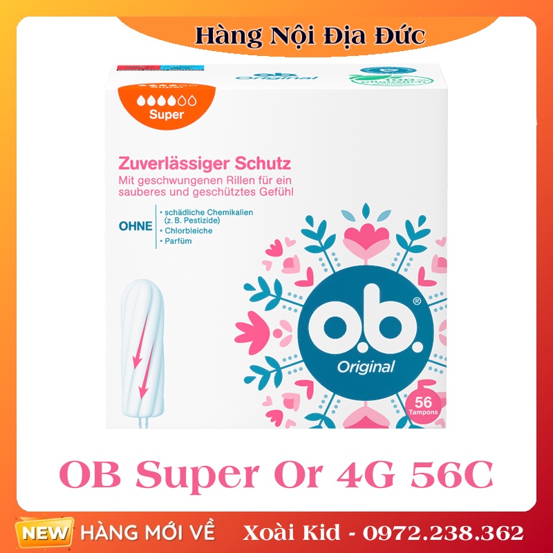 Băng vệ sinh Tampon Ob Đức - Date mới đủ Bill