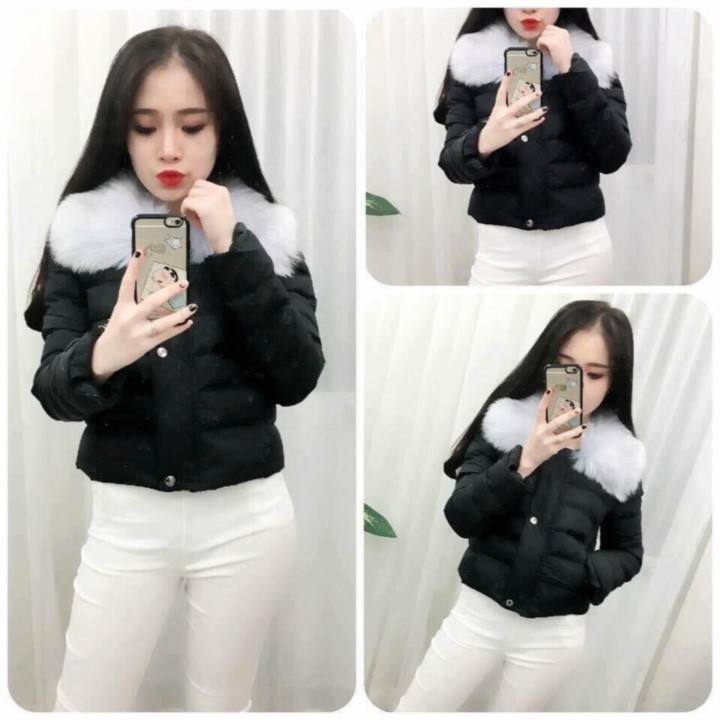ÁO PHAO CỔ LÔNG SIÊU NHẸ NỮ