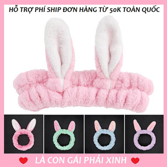 Băng đô 3d tai thỏ siêu mềm mịn