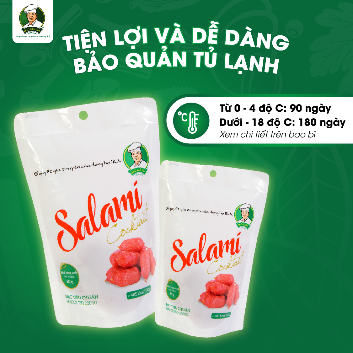 [  Chỉ giao Hà Nội ] Salami cocktail 80g Ông già Ika