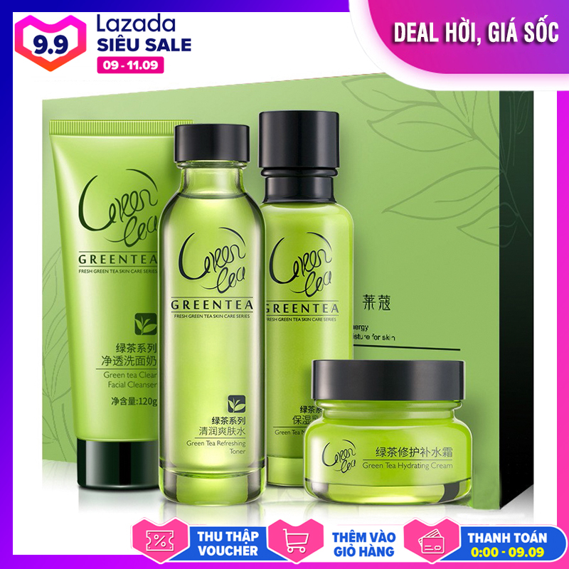 XPLUS - Bộ dưỡng ẩm cao cấp LAIKOU làm săn chắc và chống lão hóa chiết xuất trà xanh bộ chăm sóc da mặt bộ mỹ phẩm XP-BMP07
