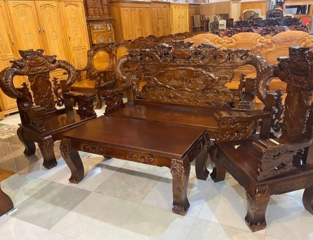 Bộ salon huỳnh tay 12 mẫu víp 6 món -Bộ bàn ghế phòng khách gia đình