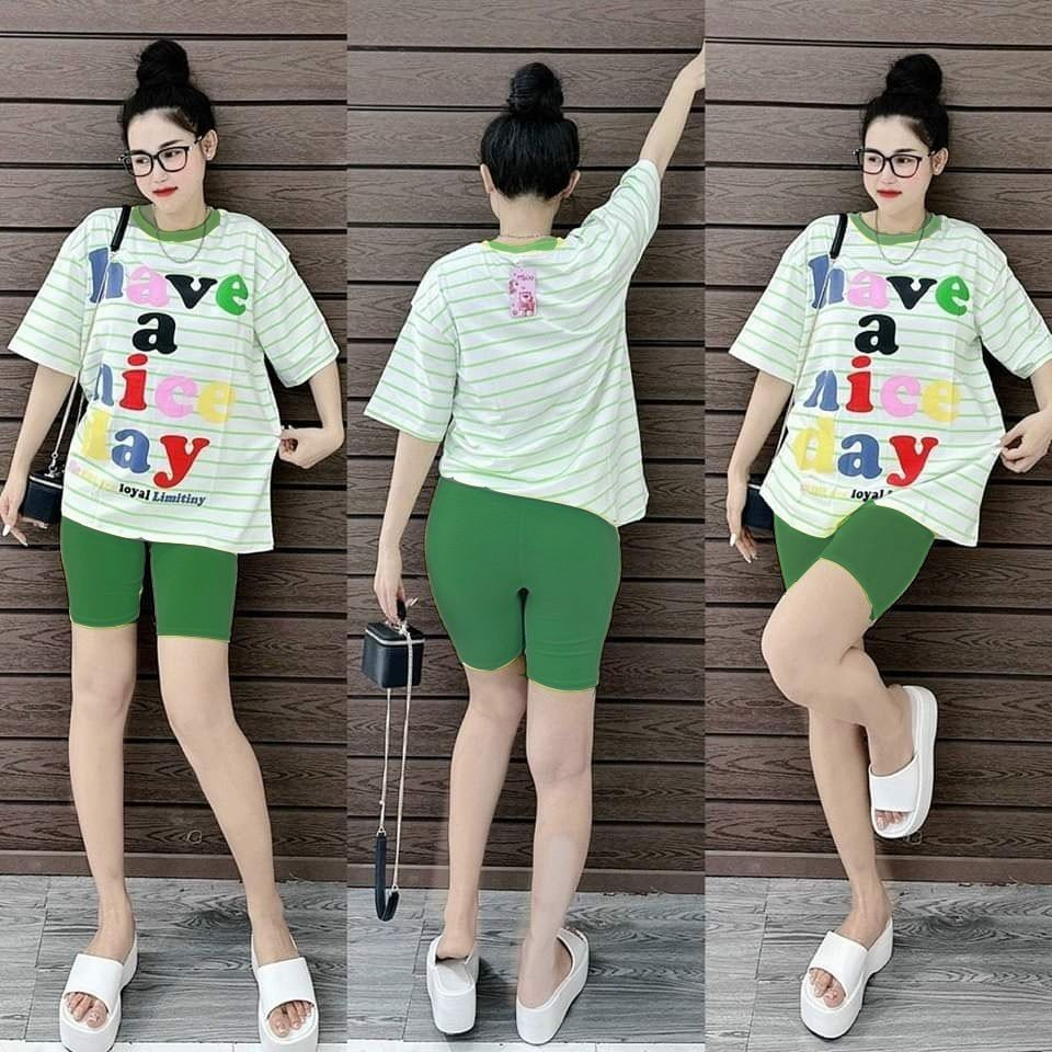 SET BỘ NGỐ MẶC NHÀ THUN GÂN CO GIẢN 4 CHIỀU