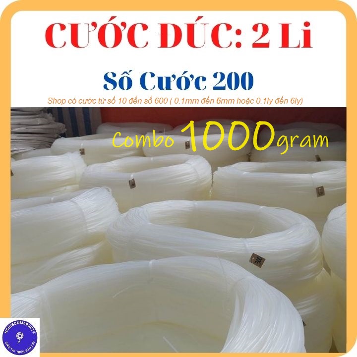 Dây cước đúc liền cuộn số 200 cuộn 1kg cước chài câu cá thả diều cắt cỏ cước dây treo đa dụng cuộn