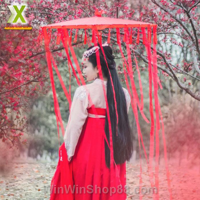 [HCM]Ô dù Trung Hoa cổ trang tua dài