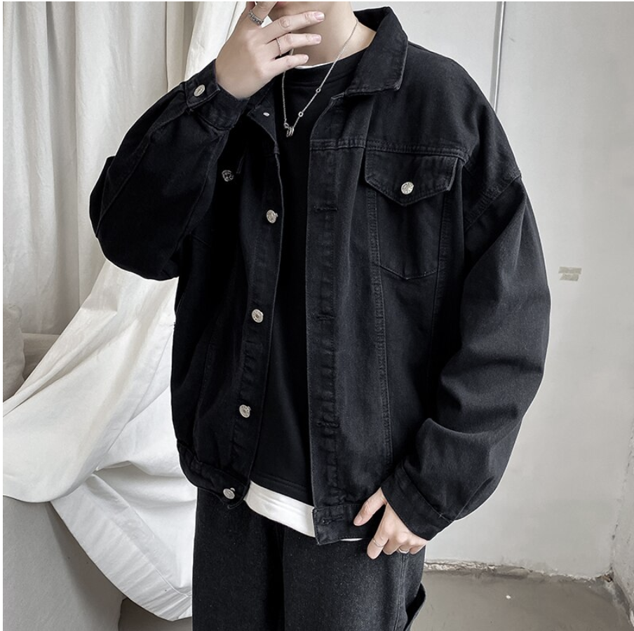 [HCM]ÁO KHOÁC JEAN NAM ĐEN ĐẬM PHONG CÁCH HÀN QUỐC + ÁO THUN TRƠN (MUA RIÊNG) - DONG PHUONG FASHION