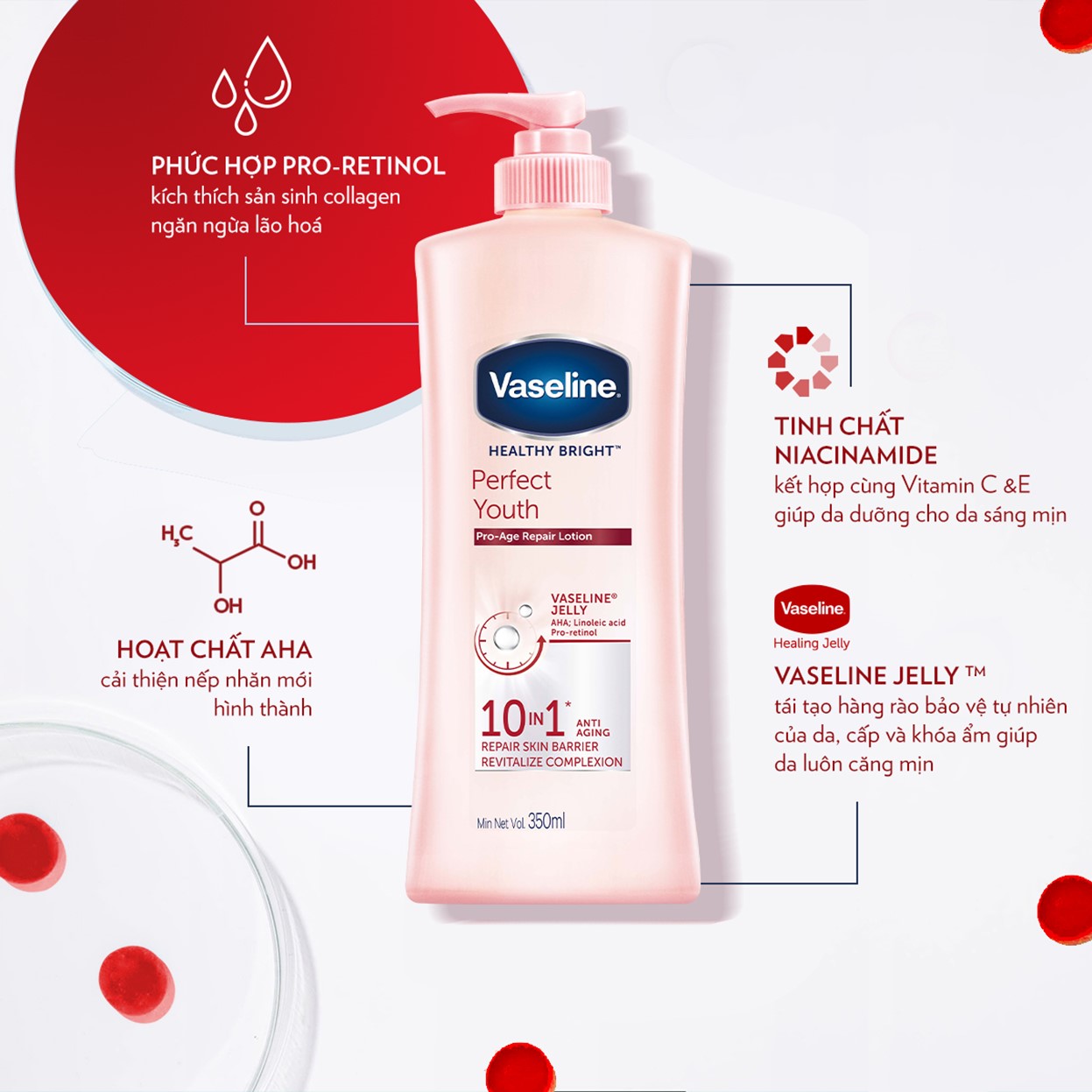 Sữa dưỡng thể trắng da Vaseline 350ml/chai