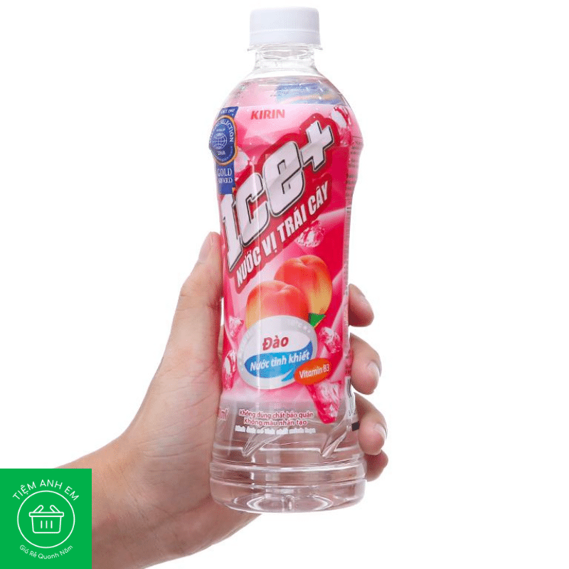 Nước uống Ice+ vị đào chai 490ml