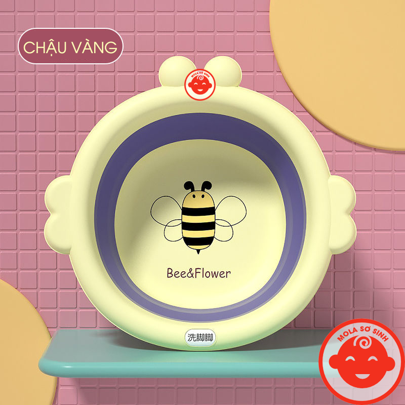 Chậu rửa mặt gấp gọn hình ONG cho bé