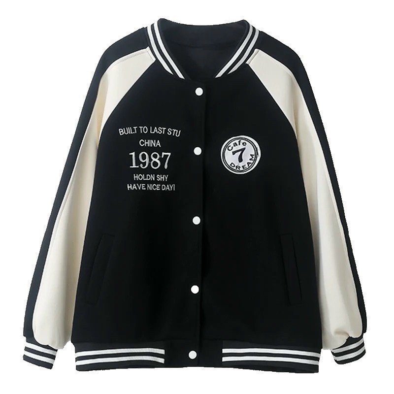Áo khoác bomber nữ unisex logo 1987 phong cách trẻ trung sành điệu