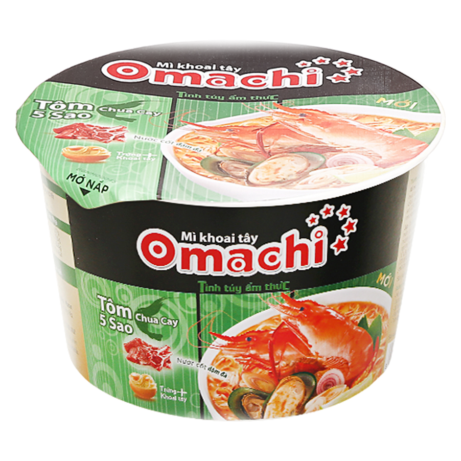 Mì Omachi 5 sao tôm chua cay 90g